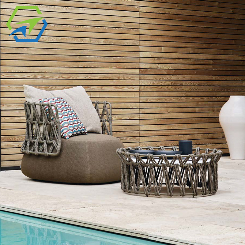 Outdoor Garden Rattan Wicker Patio Balcony Furniture Sectional Fabric Sofa Terrace Furniture Outdoor Loveseat