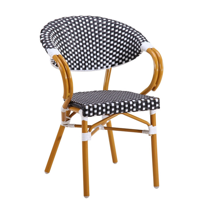 Paris Outdoor French Bistro Chairs Restaurant Furniture Patio Parisian Rattan wicker chair For Cafe Restaurant