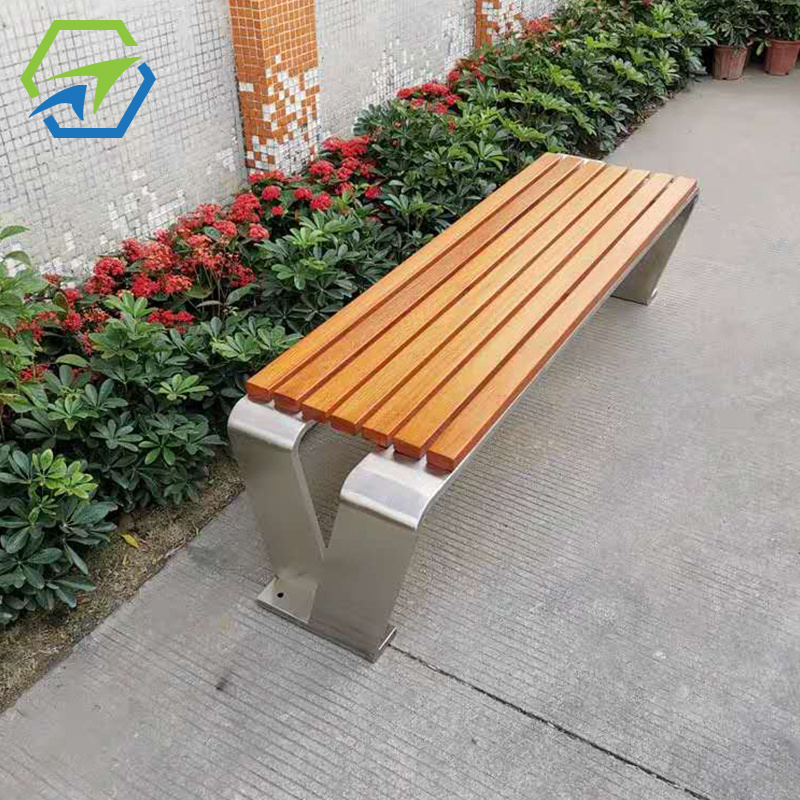 2020 New outdoor backless public wooden bench