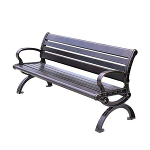 Garden Rustic wooden bench Seating Modern Customize Outdoor Iron Solid Wood Bench Slat