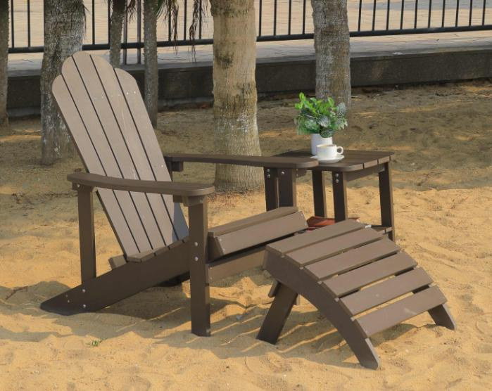 Modern Beach Lounge Outdoor Furniture Patio Lawn HDPE Resin Synthetic Wood Sun Beach Adirondack Chair For swimming pool