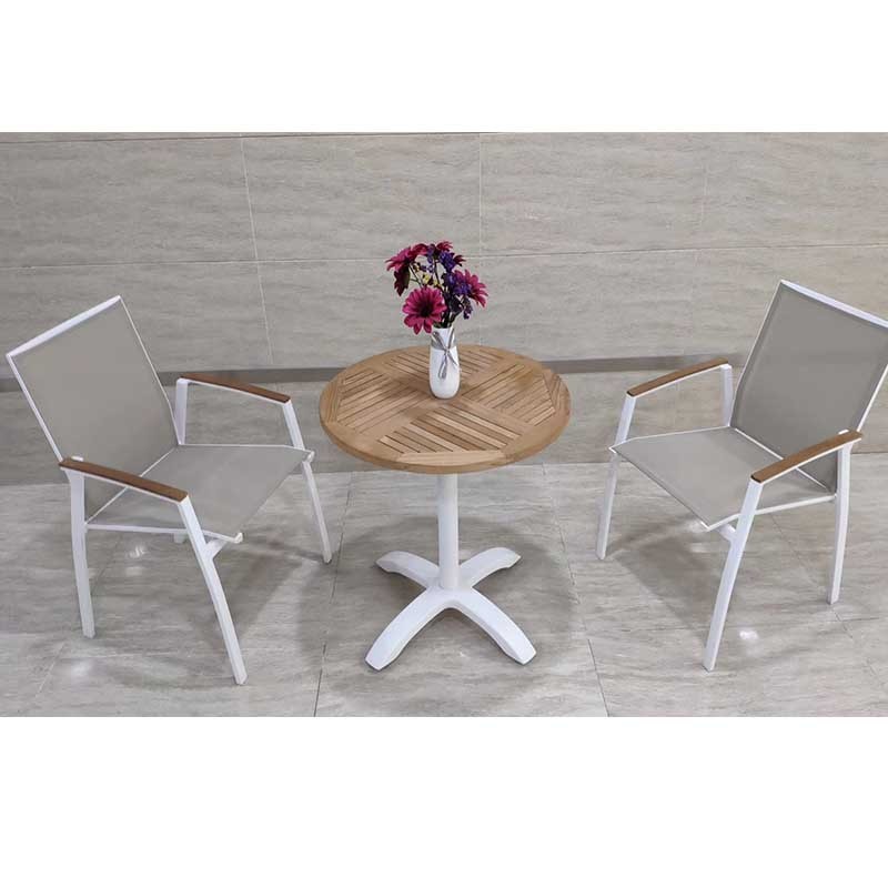 Restaurants Hotels Residential balcony 3 piece patio set cafe table and 2 chairs aluminum outdoor garden furniture set