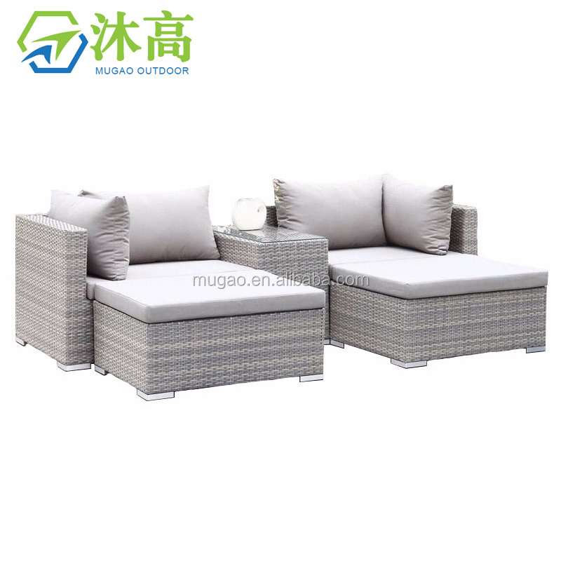 Best Selling Outdoor Garden Lounge Chair Seating Patio Chair Sets Wicker Set Rattan Furniture With Ottoman