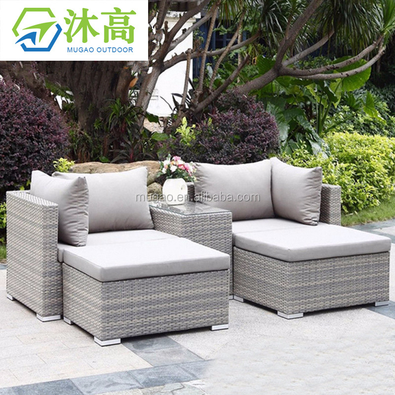 Best Selling Outdoor Garden Lounge Chair Seating Patio Chair Sets Wicker Set Rattan Furniture With Ottoman