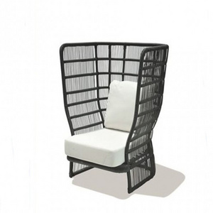 Modern luxury outdoor restaurant terrace armchairs high back rattan outdoor furniture lounge chair garden furniture