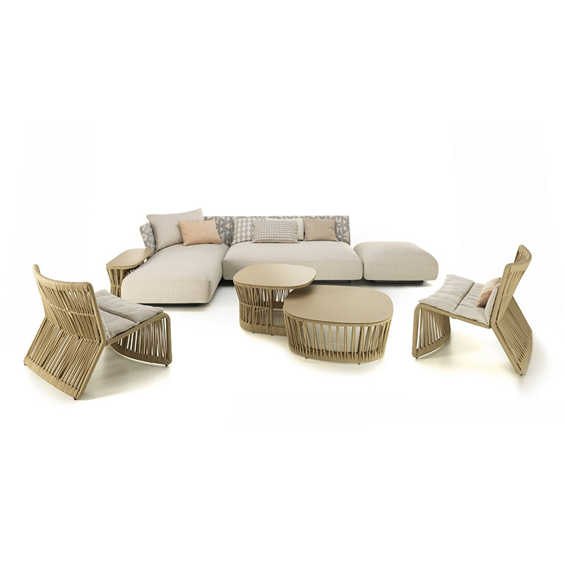 Best Choice Products Outdoor Rope Woven Sectional Patio Furniture L-Shaped Conversation Sofa Set Chaise Lounge Right