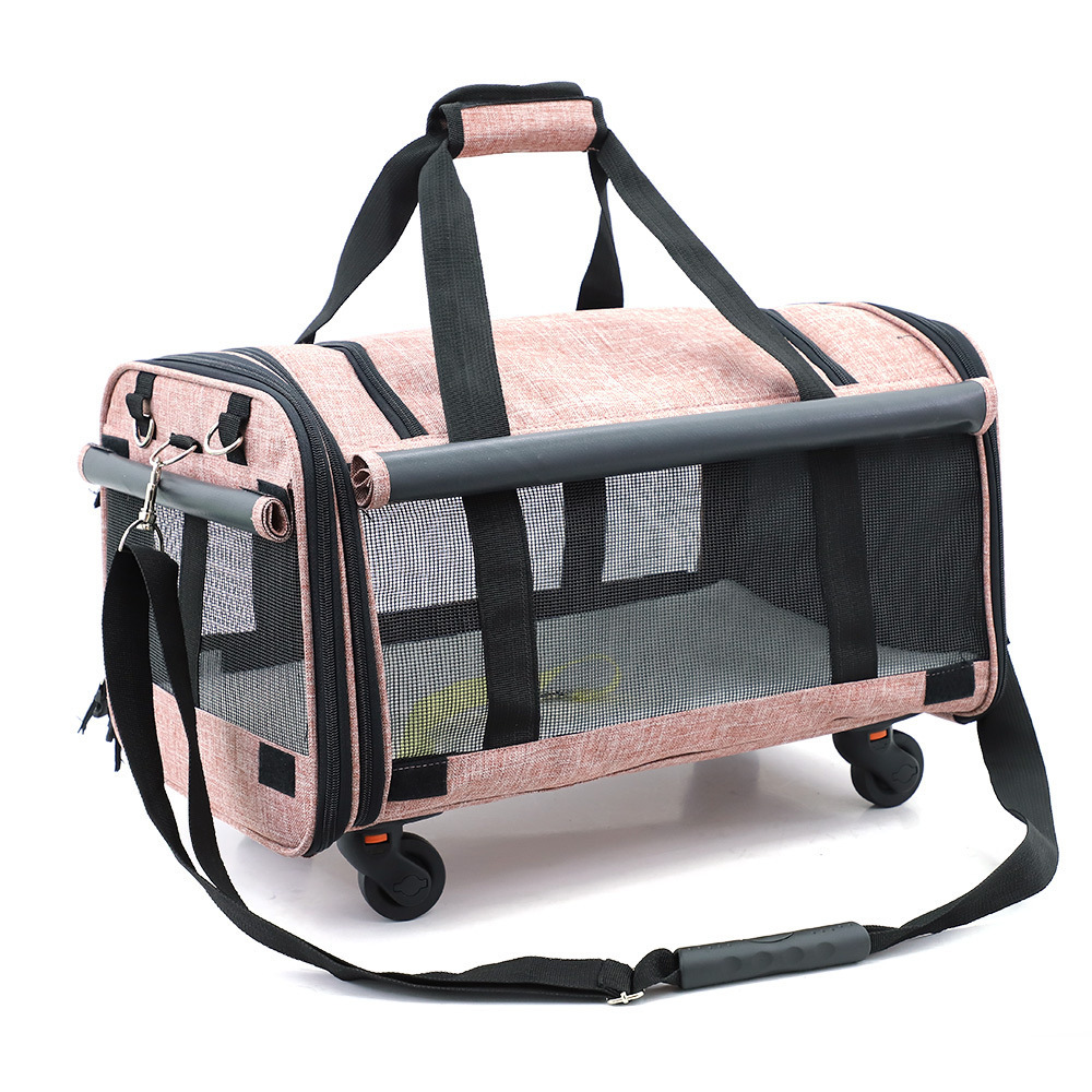 Pet Travel Carrier Portable Removable Wheeled for Medium Small Dogs Puppy Cat Expandable Pet Bag