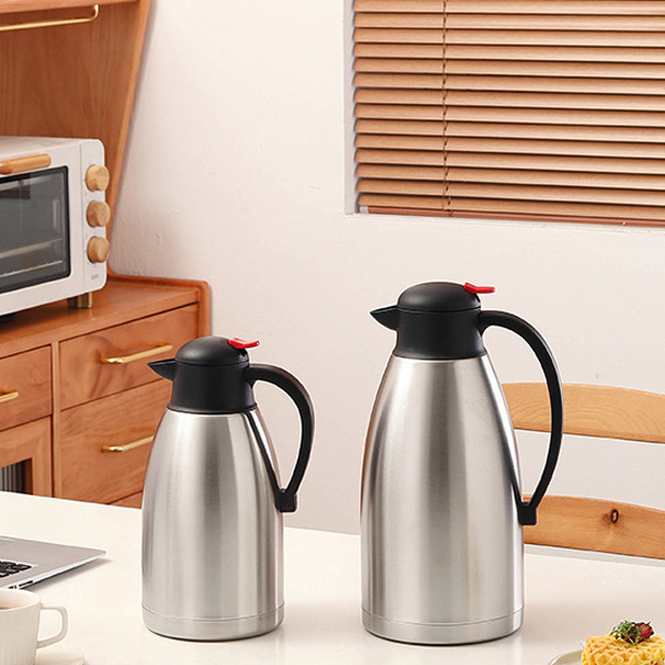 2L Tea Water Coffee Milk Pot Jug Kettle Dispenser 68Oz Stainless Steel Thermal Coffee Carafe Double Walled Vacuum Flask