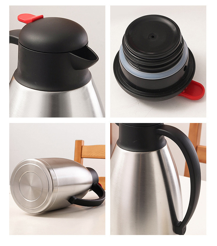 2L Tea Water Coffee Milk Pot Jug Kettle Dispenser 68Oz Stainless Steel Thermal Coffee Carafe Double Walled Vacuum Flask