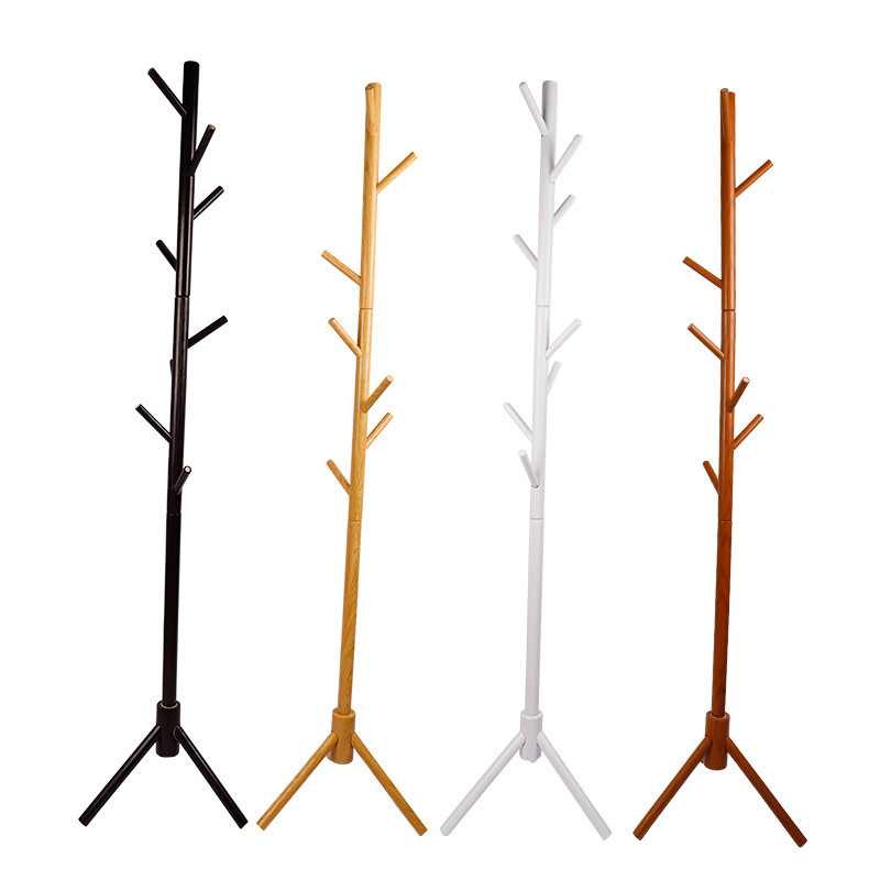 Easy Assembly 8 Hooks Free Standing Wooden Tree Coat Jackets Hanger Rack Stand for Hallway Entryway Bedroom