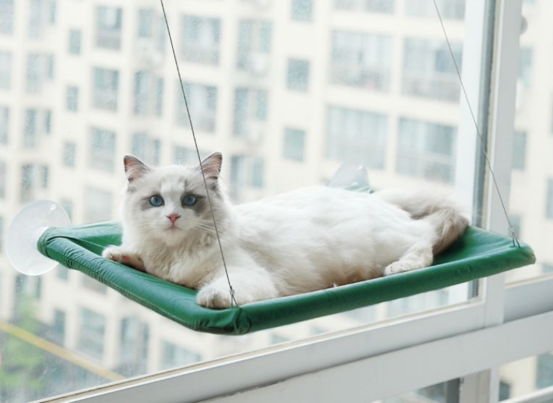 Safety Cat Bed Shelves Space Saving Window Mounted Seat Hammock Cat Window Perch for Large Cats Suitable for Glass Tiles