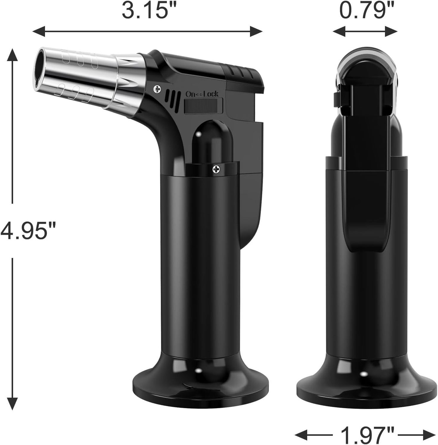 Butane Gas Not Included Refillable Soldering Torch Kitchen Torch Lighter with Safety Lock and Adjustable Flame