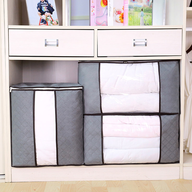 Thick Fabric Under Bed Large Capacity Comforters Blankets Bedding Clothes Storage Bag Organizer with Reinforced Handle