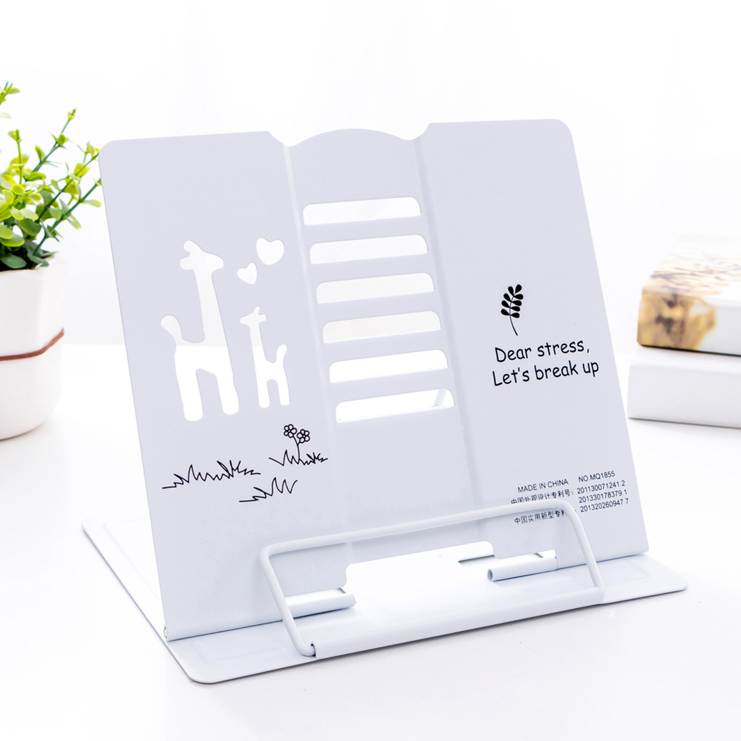 High quality reading shelf protect eyesight heavy duty metal book stand