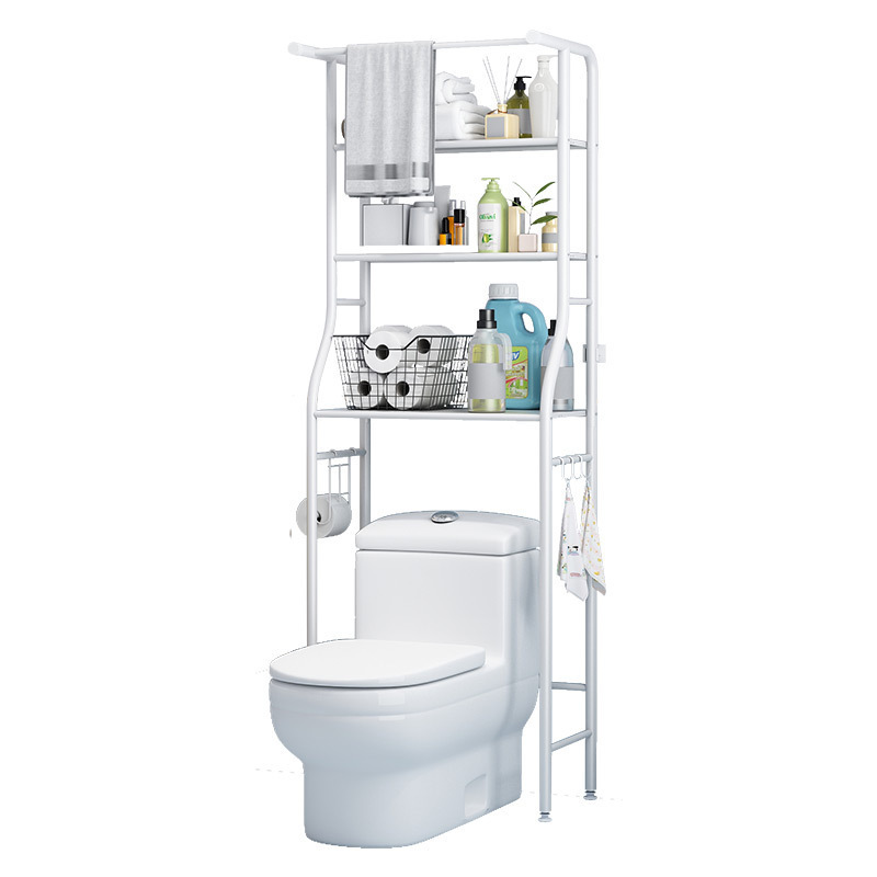 Bathroom Organizer Stand Space Saver Shelving 3-Tier Laundry Room Shelf Over The Toilet Washing Machine Storage Rack