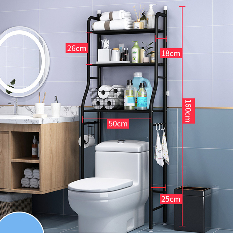 Metal 3 Tier Hot Selling Bathroom Storage Over The Toilet Storage Rack Organizer Shelf