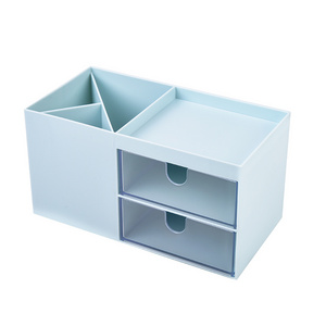 Multifunction modern cosmetic desktop storage box drawer type mini plastic office make up tools Stationery organizer