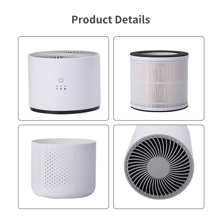 Wholesale Factory Price Remove Dust Smoke Pollutants Odor Desktop Use Room Hepa Air Purifier for Home Allergies Pets Hair in Bed