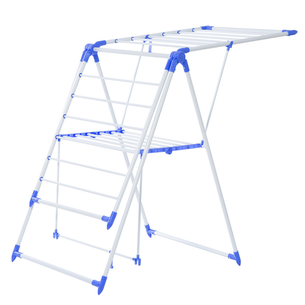 Adjustable Height Indoor Airer Laundry Stand Foldable folding Standing Gullwing Metal Clothes Drying Rack