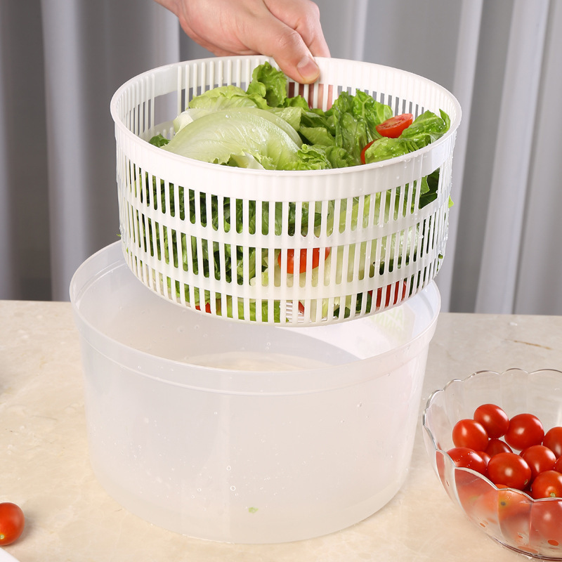 Large 5L home easy use Clean Quick Dry Dryer Set Vegetable Lettuce Washer Fruit Veggie Bowl Collapsible Salad Spinner with Lid