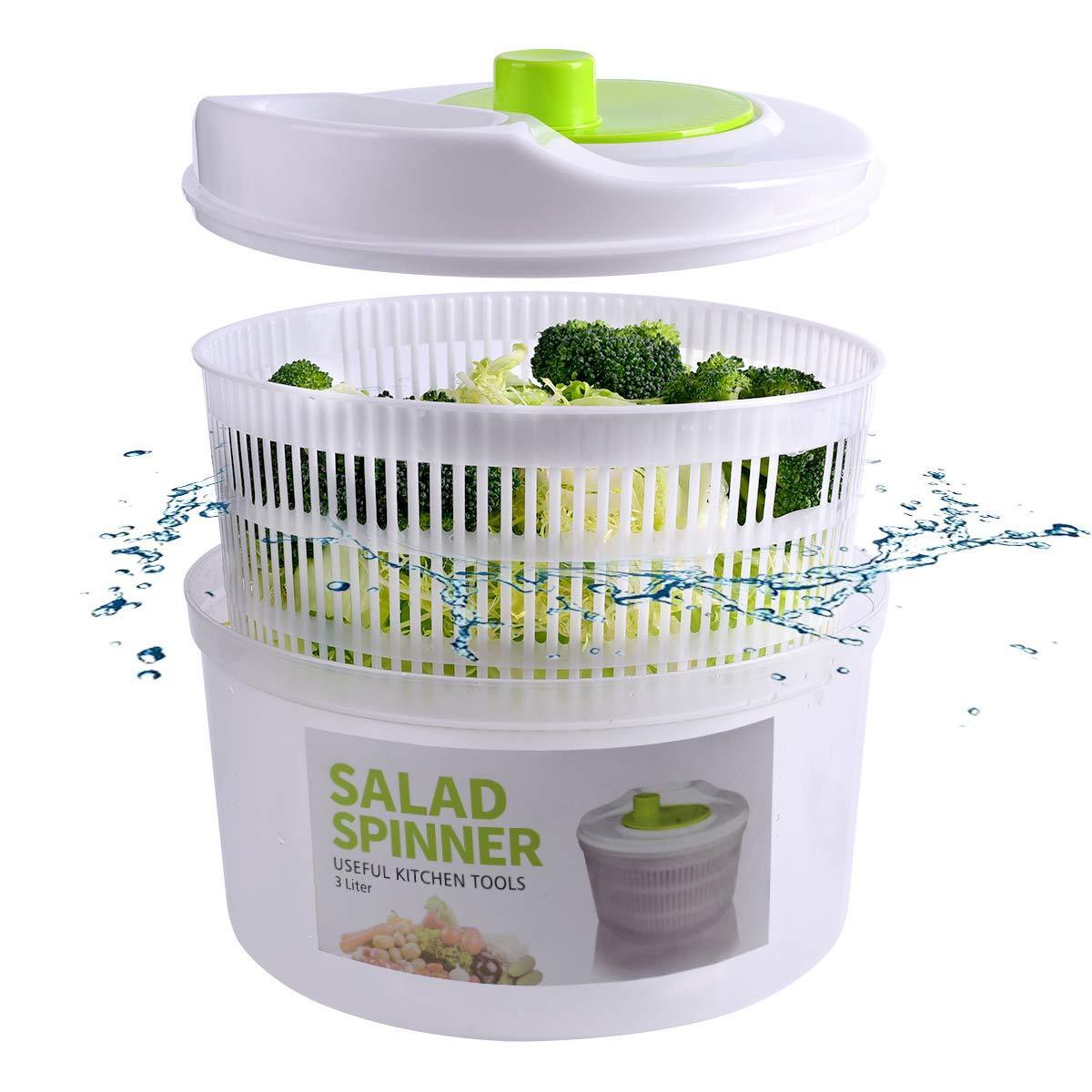 Large 5L home easy use Clean Quick Dry Dryer Set Vegetable Lettuce Washer Fruit Veggie Bowl Collapsible Salad Spinner with Lid