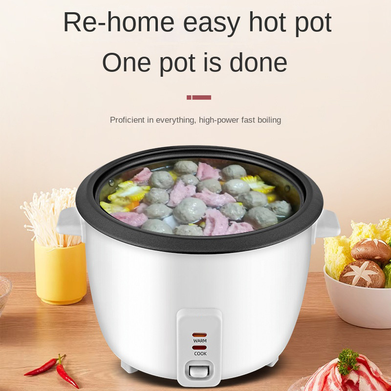 Hot sale nonstick removable inner pot 2L portable travel electric One Touch white soup Rice Cooker with Measuring Cup