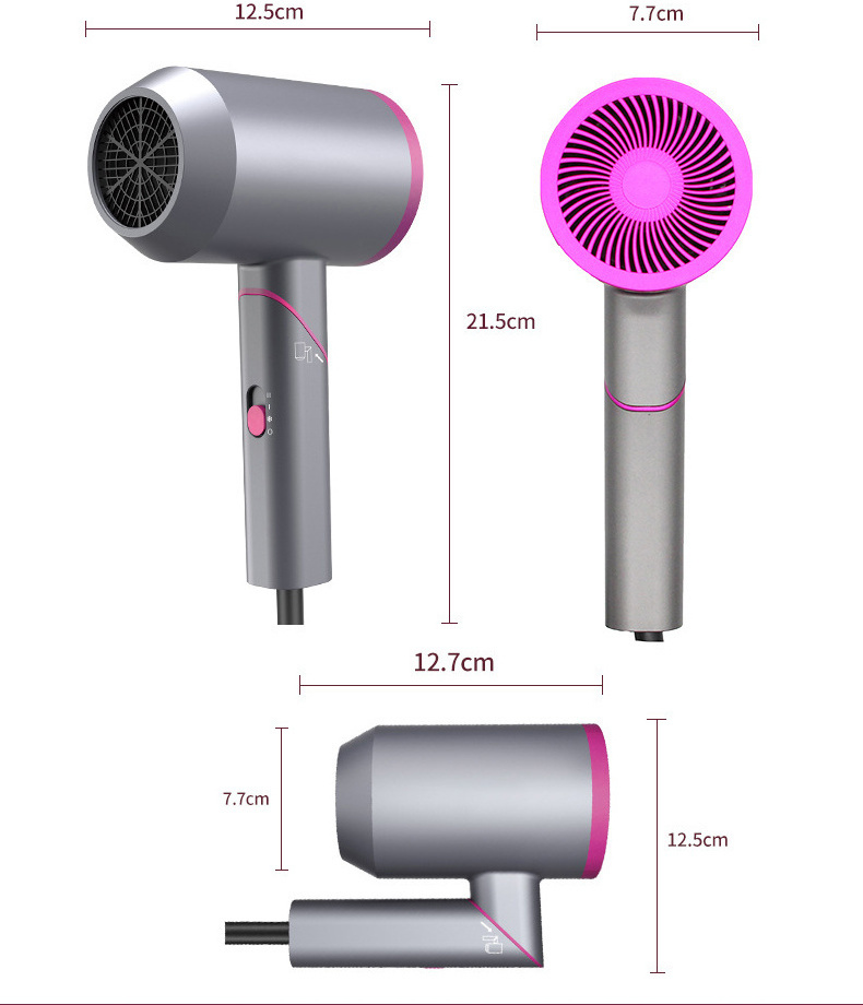 Constant Temperature Hair Care Fast Drying Blow Dryer Foldable Handle Travel Ionic Hair Dryer with Diffuser