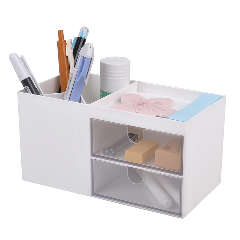 Multifunction modern cosmetic desktop storage box drawer type mini plastic office make up tools Stationery organizer