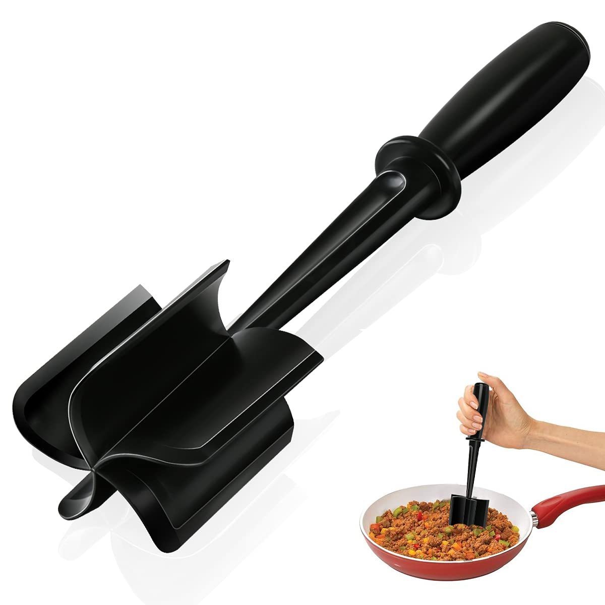 Non Stick Mix Kitchen Tool Premium Heat Resistant Smasher Potato Hamburger Ground Beef Turkey Masher Meat Chopper