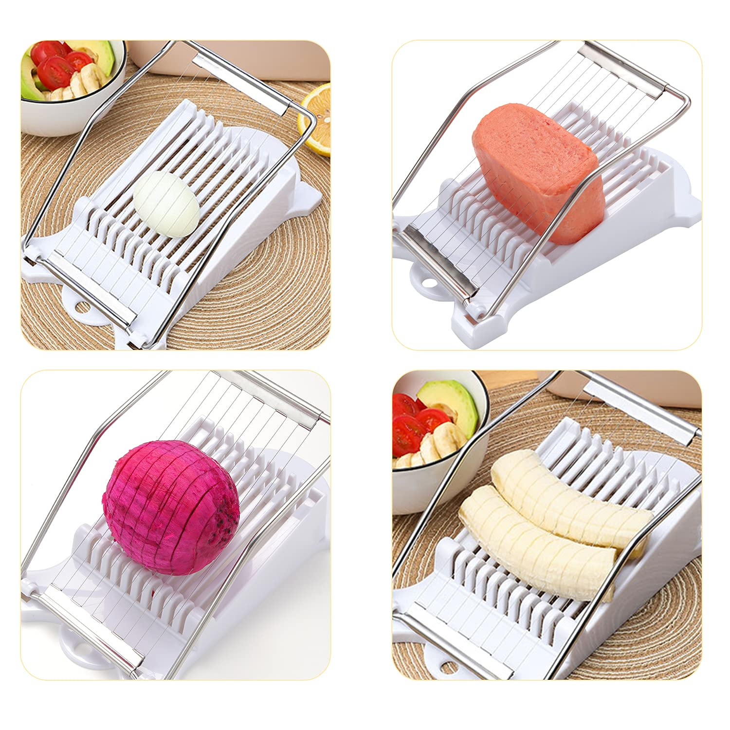 Multipurpose Stainless Steel Soft Food Ham Wire Egg fruit Onions Luncheon Spam Meat Slicer