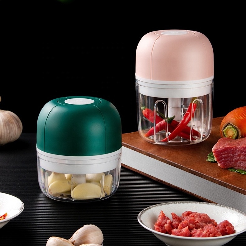 100/250ml Portable usb wireless electric meat mincer Food grinder mini  chili blender crusher electric garlic masher