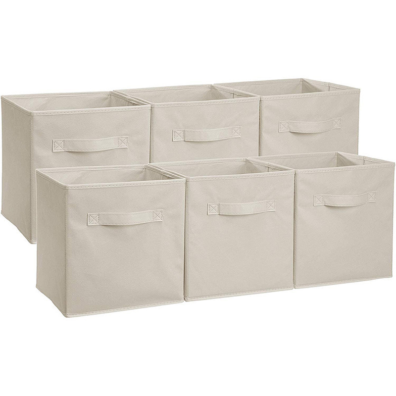 Collapsible Fabric Storage Cubes Organizer with Handles Cloth Storage Cube Basket Bins Organizer