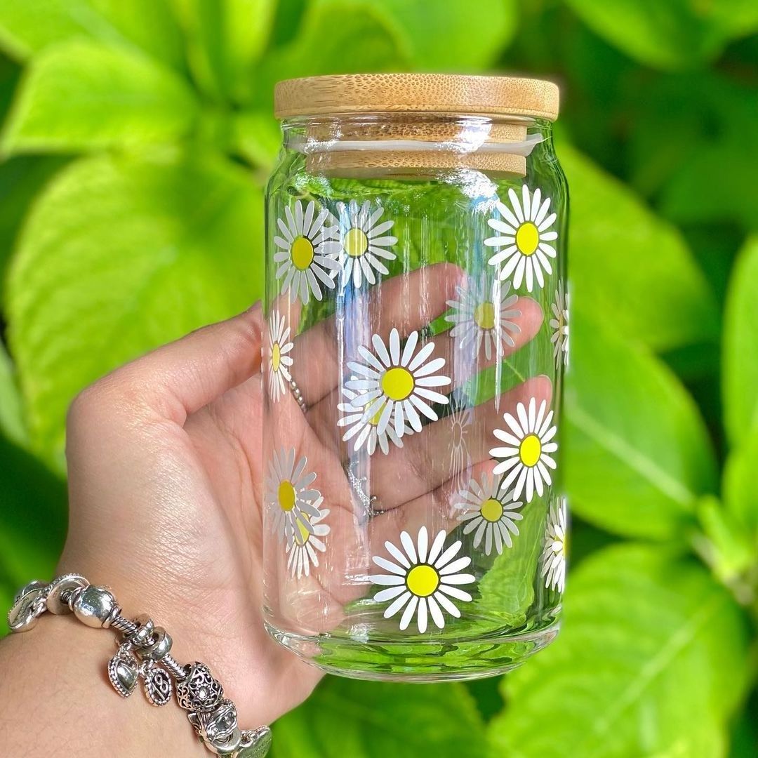 Clear water cold boba coffee drinking frosted beer can cup glass tumbler with bamboo lid and straw