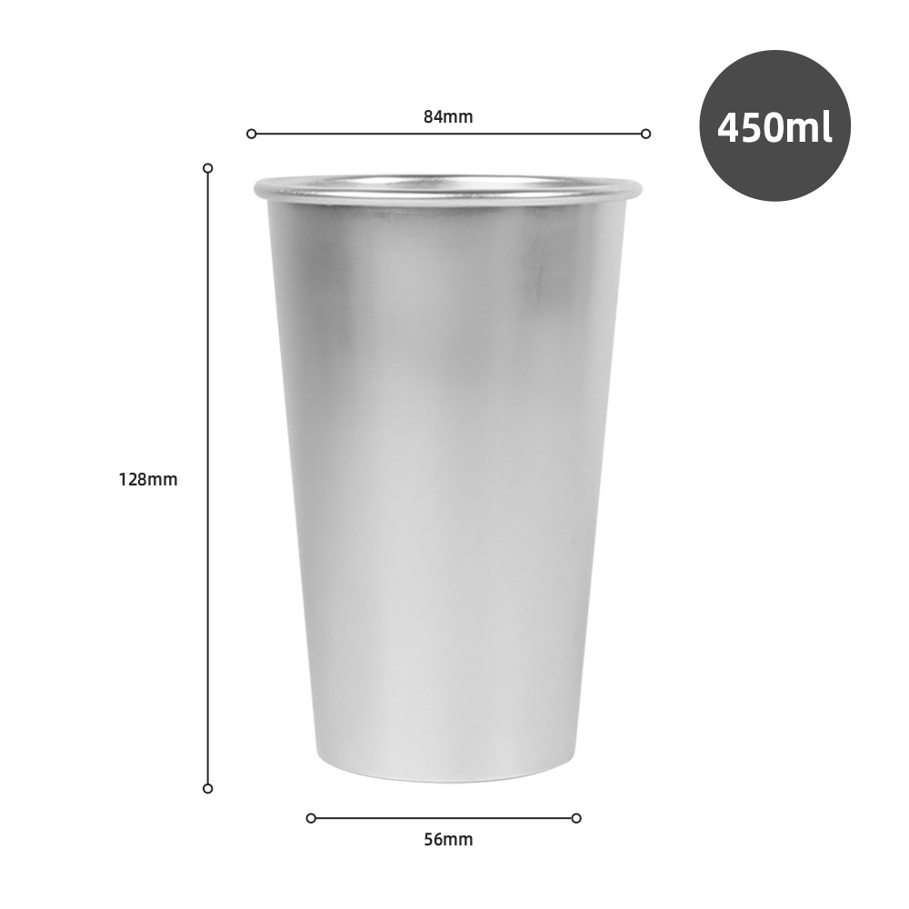 Custom 16oz recyclable aluminum 425ml reusable beer coffee pint cup metal drinking glasses cup