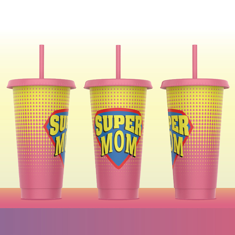 Happy Mothers day 24oz cold cup water tumbler love mom plastic mug wholesale mother day gift 2024