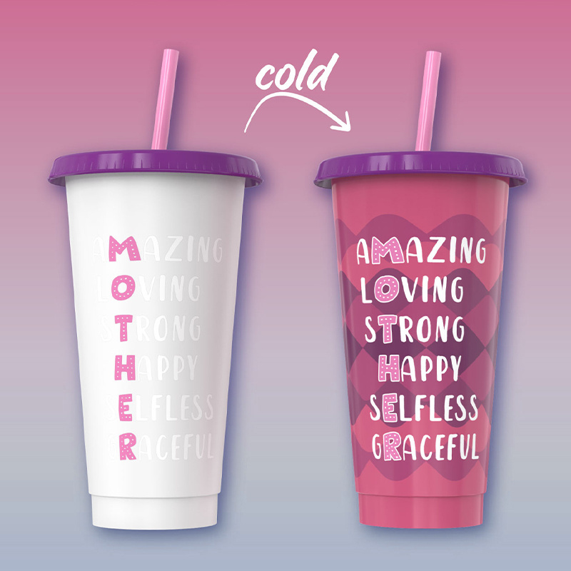 Happy Mothers day 24oz cold cup water tumbler love mom plastic mug wholesale mother day gift 2024