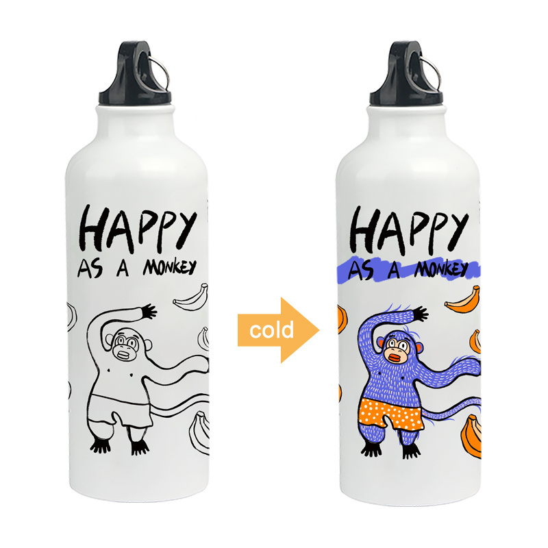 Wholesale recycled drinking magic cold color changing custom logo 500ml sport aluminum water bottle for water