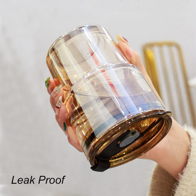 400ml Blank Mug Water Drinking Cola Can Clear Glass Coffee Tumbler Cups With Lids And Straws