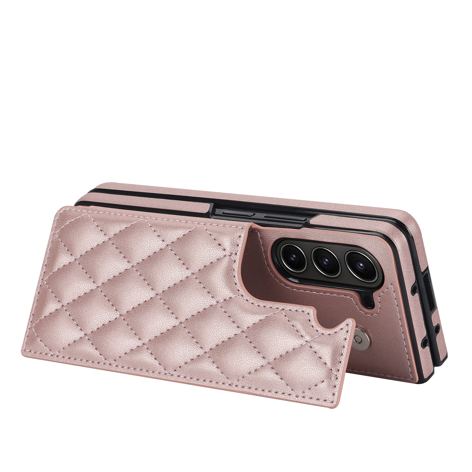 Suitable For Samsung Galaxy Z Fold 5 PU leather Phone Case Folding Screen Plaid Shockproos Kickstand Phone Case with Card Holder