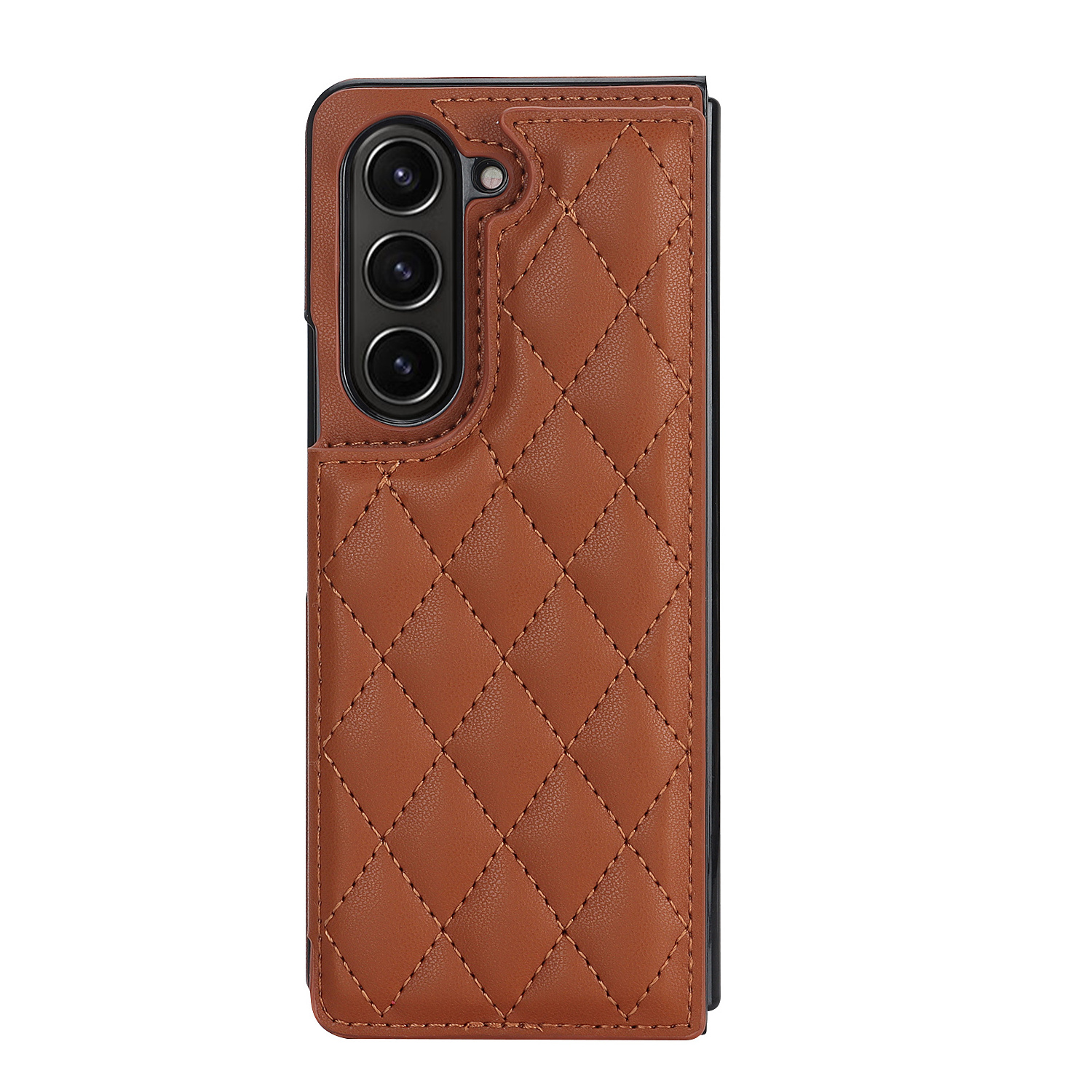 Suitable For Samsung Galaxy Z Fold 5 PU leather Phone Case Folding Screen Plaid Shockproos Kickstand Phone Case with Card Holder