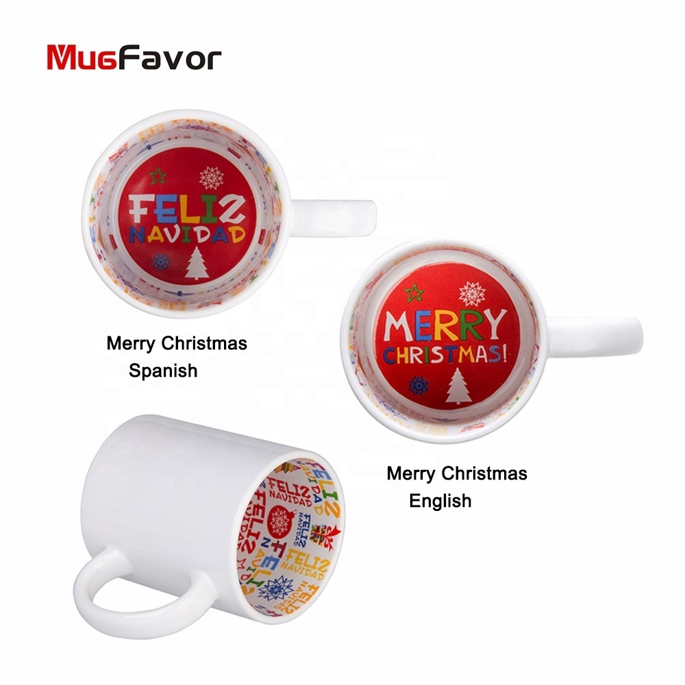 Wholesale Sublimation blanks 11oz Motto Mug Merry Christmas/ Valantine's Day/ Happy New Year Coffee Mug Manufacturer