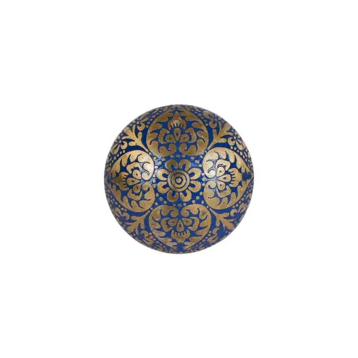 Golden Brass Knob With Etched Green & Blue Filled Brass Heart Design 1PC by MUGHALCRAFTS