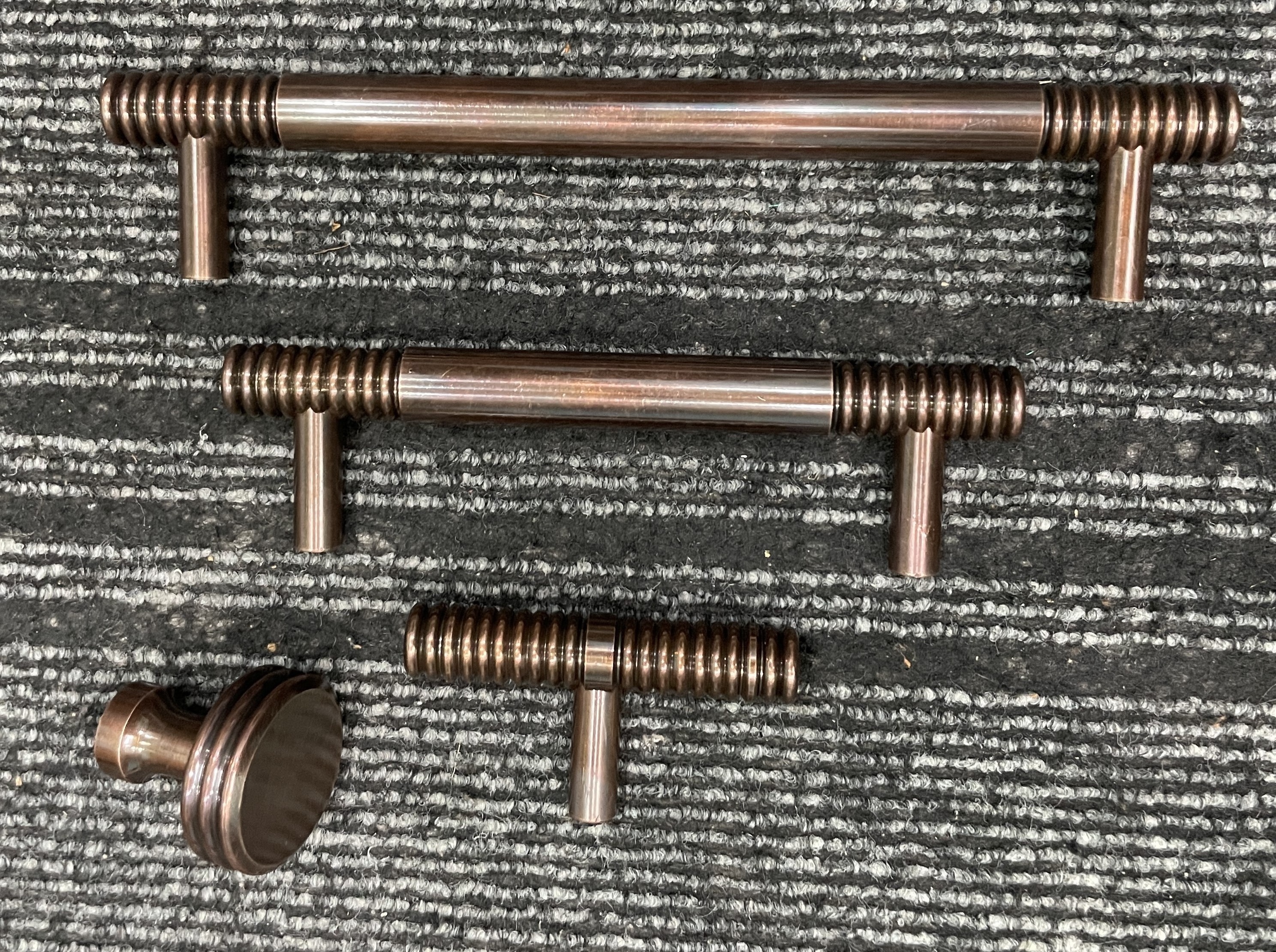 Solid Brass Copper Antique Drawer Pulls and Knobs T-Bar Round Drawer Handles by MUGHALCRAFTS