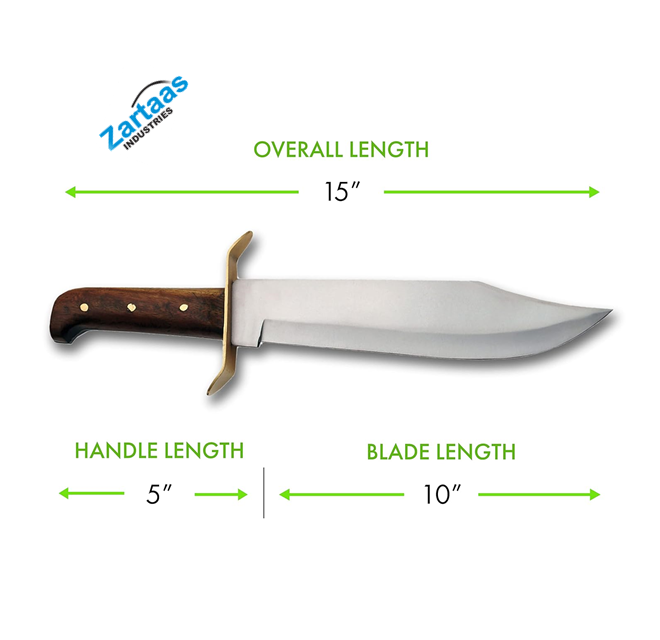 Custom High Quality Classic Wood Handle Carbon Steel Bowie Blade Outdoor Survival Knife on wholesale made in Pakistan