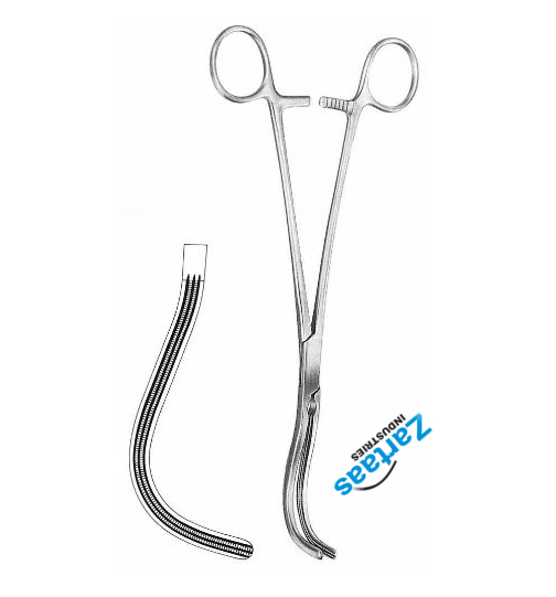 High Quality Stainless Steel  Guyon Kidney Pedicle Clamp Forceps 23.5 cm Surgical Instruments Manufacturer and Exporter