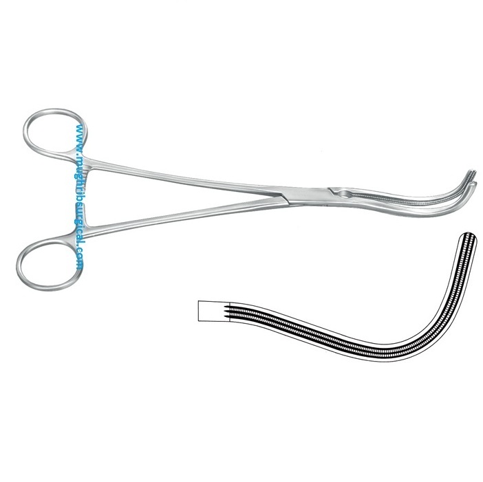 Stainless Steel Guyon Kidney Pedicle Clamp 23cm  atraumatic Serration Surgical Instruments Manufacturer And Exporter