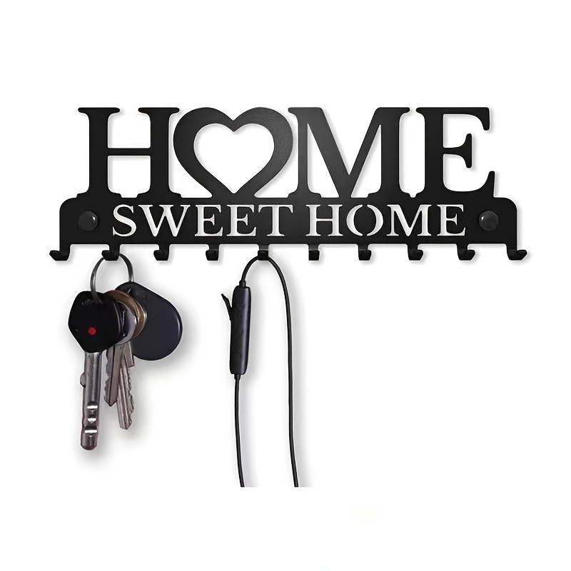 Sleek Metal Key Hanger for Wall Stylish Organizer for Bedroom and Front Door Home Decor Accent