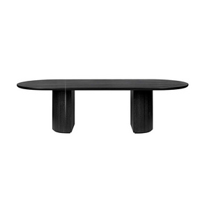 Hot Selling Cheap Custom Modern Black Oval Solid Wood Dining Table