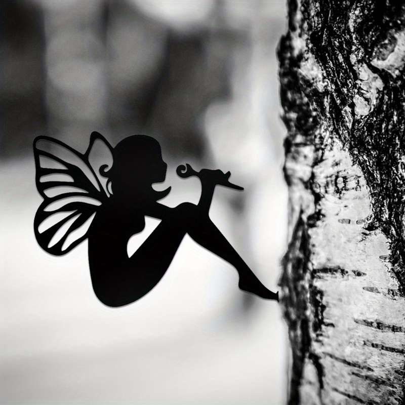 Unique Metal Garden Decor Butterfly Fairy Silhouette Sculpture for Courtyard