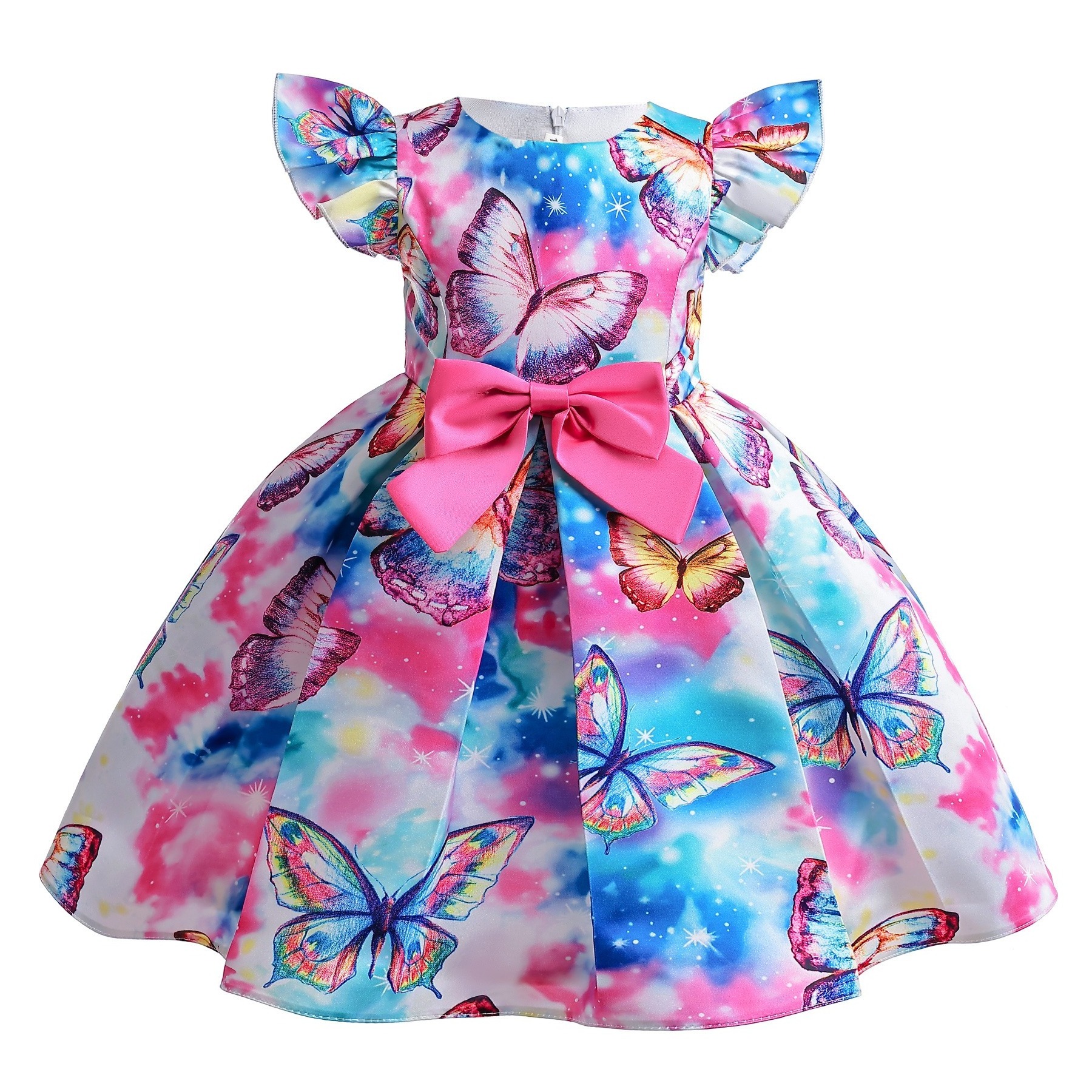 Girl's Dress 2023 Little Girls Floral Princess Skirt Children's Rose Embroidered Print Flower Dresses C0084